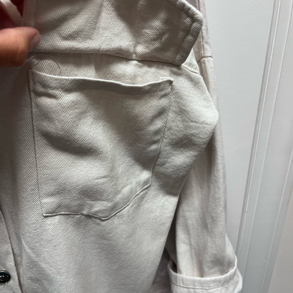 Cream Button-Up Jacket made and purchased in Italy. L/XL - Picture 3 of 10